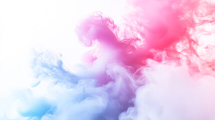 Fototapeta premium Vibrant pink and blue smoke swirling in abstract cloud patterns