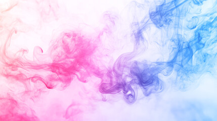 Obraz premium Abstract pink and blue smoke swirls on white background
