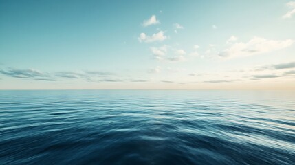Obraz premium Serene ocean expanse under a gentle sky