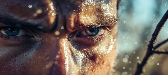 Determined Trail Runner Pushing Limits through Challenging Terrain