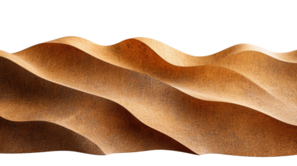 Seamless sand dunes landscape on transparent background, creating a realistic desert scene