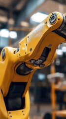 Photo d'un robot industriel jaune