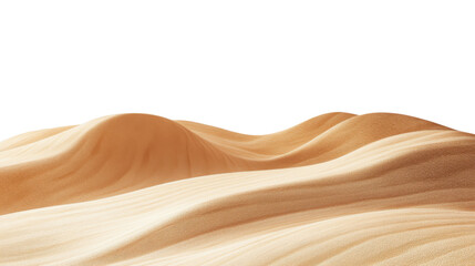 Sand dunes creating a wavy desert landscape on transparent background