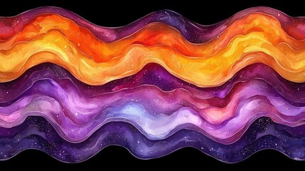 Obraz premium Abstract layered wavy cosmic galaxy background. Possible use Wallpaper, website background