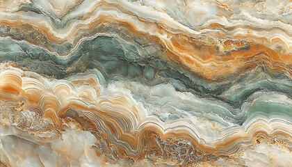 Fototapeta premium Abstract Beige Green Brown Swirling Marble Texture Background