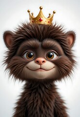 Fototapeta premium Adorable Fuzzy Kitten Wearing a Golden Crown