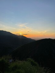 Obraz premium Sunrise above mountian landscape in Sri Lanka