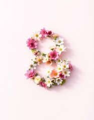 Obraz premium International Women's Day card with flowers