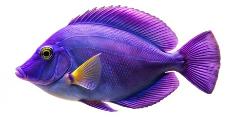 Purple tang fish Isolated on white background
