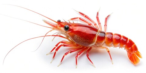 scarlet skunk cleaner shrimp isolated on white background