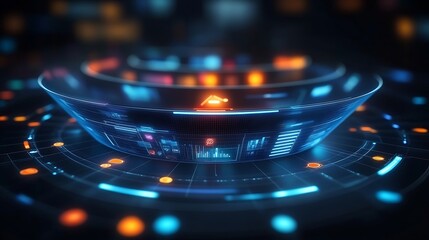 A futuristic data hub visualization using digital information technologies