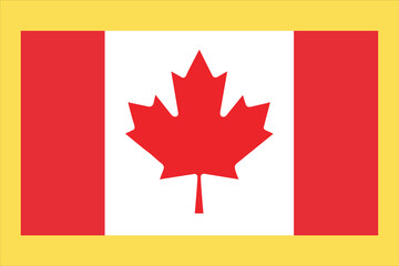 Obraz premium Vector illustration of the Canada flag, featuring the iconic red maple leaf on a white and red background. A symbol of Canadian culture, patriotism, and national identity