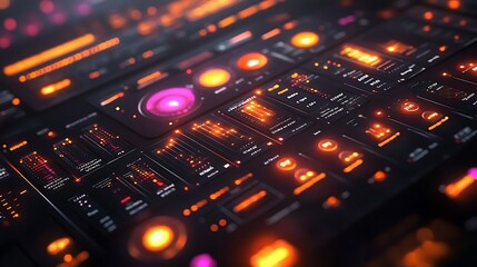 Futuristic computer interface showing data displayed in a modern format