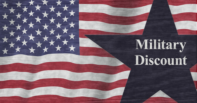 Military Discount on star with a USA flag