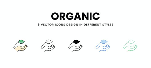 Organic  vector icons set stock illustration.