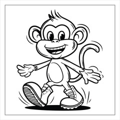 Obraz premium Monkey coloring page outline