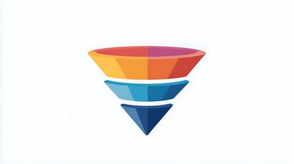 A colorful and stylized illustration of a funnel shape