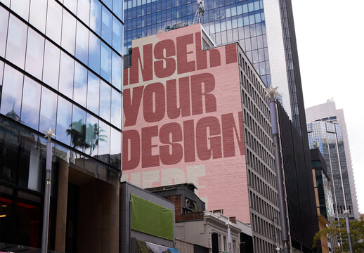 Billboard Wallscape on a City Building in Sydney Showcasing Urban Landscape and Architecture