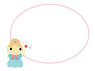 お姫様のアイコン　円形フレーム付