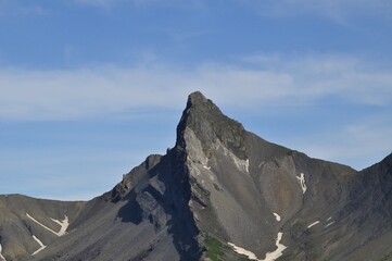 mountain peaks in the Alps, tour of the Ecrins and Oisans Massif, hiking, trek, GR54, Alps, France, summer, holidays.