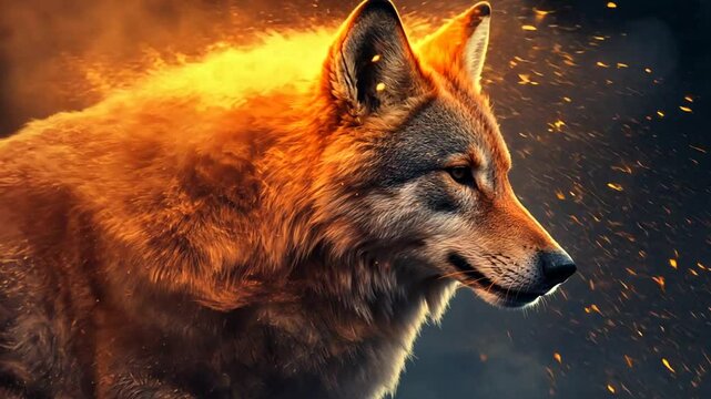 Feuerfuchs mit intensiver Aura