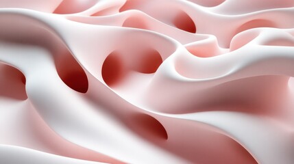 Fototapeta premium Abstract Pink Wave Landscape 3D Render