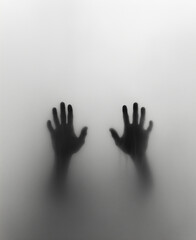 Haunting Silhouette of Hands Reaching Through Fog - A Powerful Expression of Despair