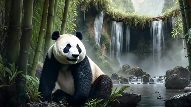 Panda im gr&uuml;nen Dschungel