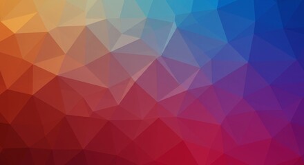 Abstract Geometric Polygon Background - Vibrant low poly background with a blend of red, orange, blue, and purple tones. Ideal for website banners, presentations, or design projects