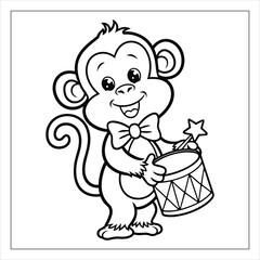 Obraz premium Monkey coloring page outline