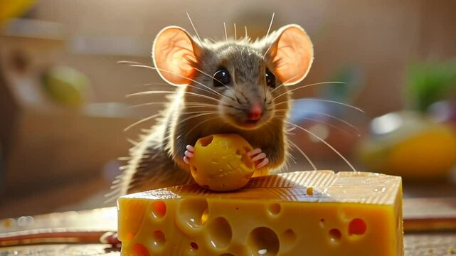 Maus knabbert an K&auml;se