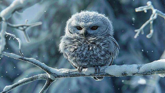 Schneeeule mit intensiven Augen