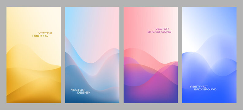 Vector illustration. Abstract background with smooth wavy gradient shapes. Minimalist design for flyer, voucher, coupon, leaflet, ads. Soft color futuristic concept. Blurred liquid waves