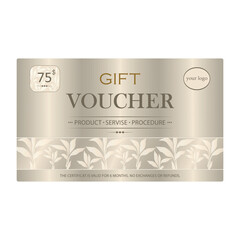 certificate for discount. gift card for services