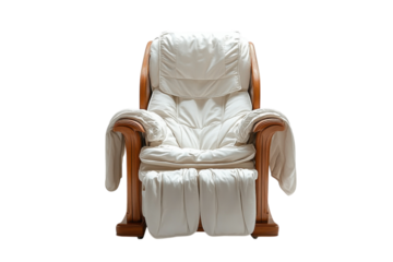 Relaxing recliner chair made of wood and soft fabric in a cozy indoor space for ultimate comfort and leisure