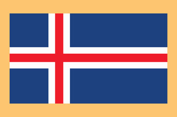 Naklejka premium Vector illustration of the Iceland flag, A symbol of national identity, patriotism, and Nordic heritage, perfect for international and government 