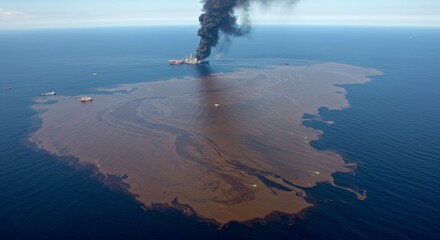 Deepwater Horizon Oil Spill Disaster: Environmental Catastrophe - A devastating oil spill, environmental pollution, ecological damage, marine life destruction