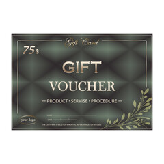 certificate for discount. gift card for services