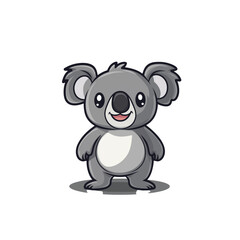Obraz premium A cute Koala in clipart style, full body visible, clean vector lines, smooth shading, flat colors, white background