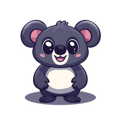 Fototapeta premium A cute Koala in clipart style, full body visible, clean vector lines, smooth shading, flat colors, white background