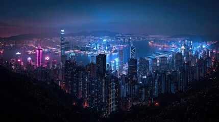 Night Lights of Hong Kong: A Cityscape of Dreams