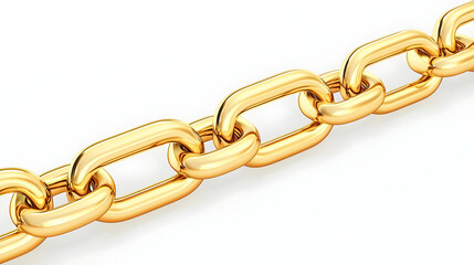Fototapeta premium Close-Up of Shiny Golden Chain Links with Smooth Surface Details