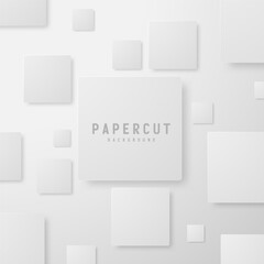 White papercut squares background, design template