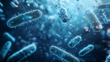 bacteria under a microscope