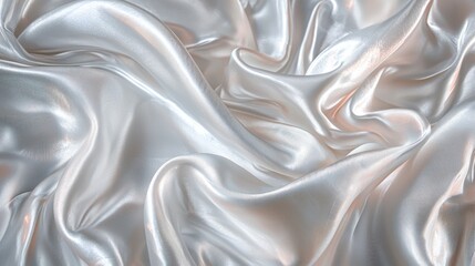 Obraz premium Elegant Draped Silver Satin Fabric Texture