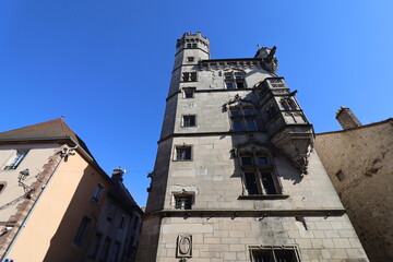 La tour des échevins, ancien hôtel de ville, construite au 15ème siècle, ville de Luxeuil-Les-Bains, département de la Haute-Saône, France