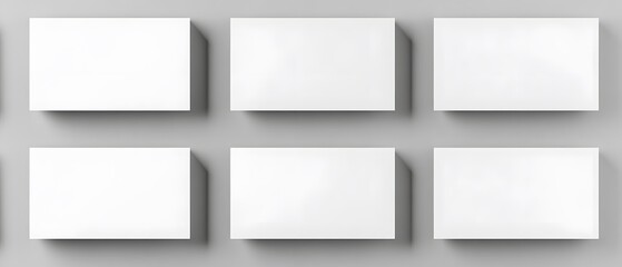 Fototapeta premium Six Blank White Business Cards Mockup Grey Background