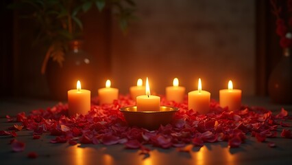 illuminated flower altar candles ritual