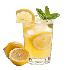 glass of water with lime and mint