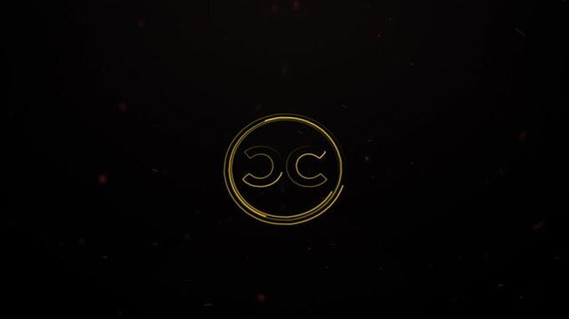 CC, CC Golden Abstract Logo Animation  Circular Design with Elegant Strokes
